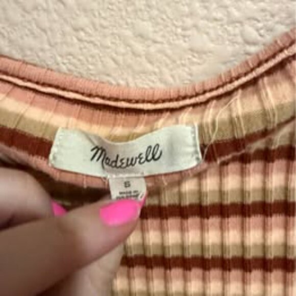 Madewell Striped Ribbed Tank Top S - Picture 2 of 2